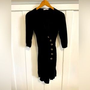 Mango Black Button Dress